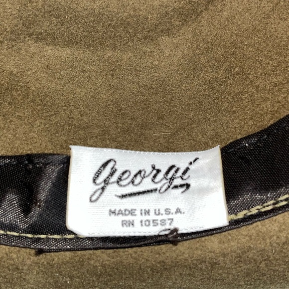 Vintage Michael Howard Wool hat - olive green with black tie Made in USA - Picture 7 of 8